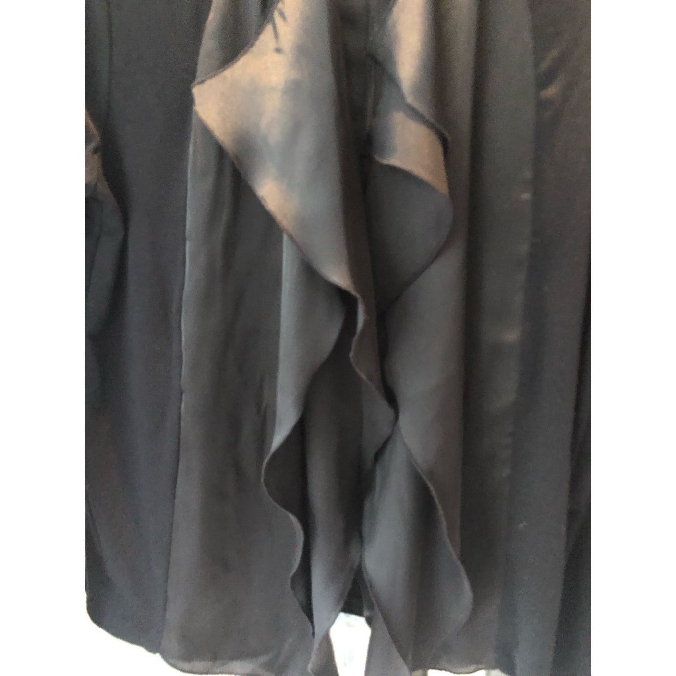 Other August Silk Women’s Black Elegant Ruffle Front Hidden Zip Up Size L / US 10 / IT 46 - 4 Thumbnail