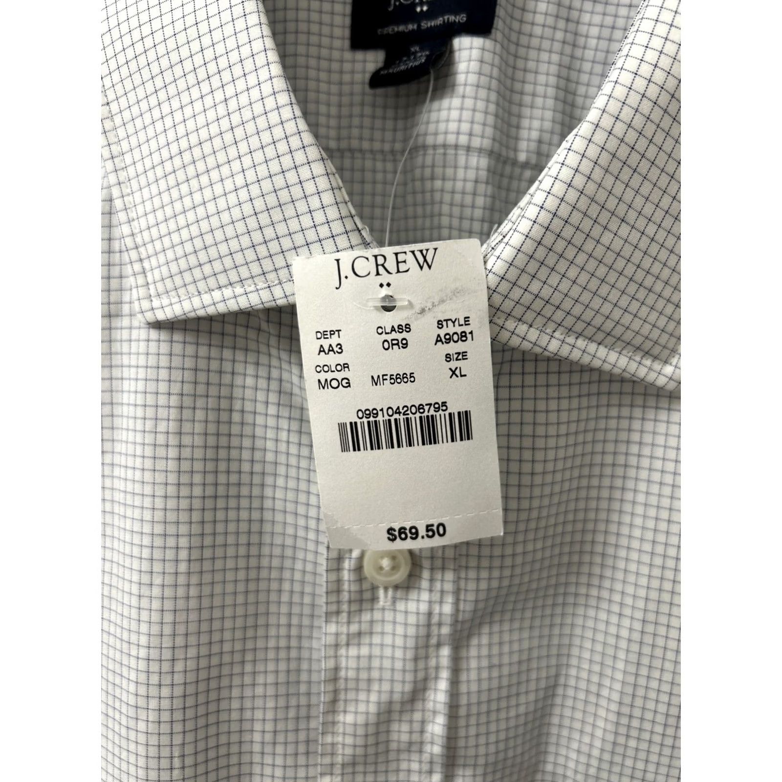 J.Crew J.CREW Thompson Shirt Mens XL White Plaid Button-Up L/S Shirt, Casual Cotton, Regular Fit Size US XL / EU 56 / 4 - 5 Thumbnail