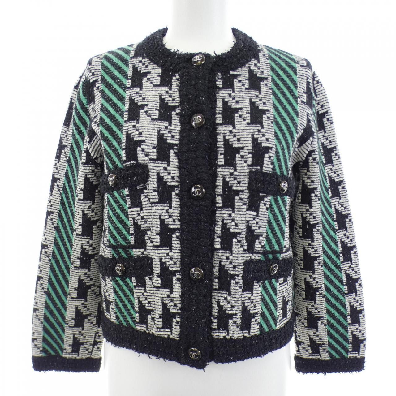 Chanel Chanel Chanel LOOK60 Cashmere Blend Jacket Textile Outerwear P77453K11195 DUTY FREE for USA Size ONE SIZE - 1 Thumbnail