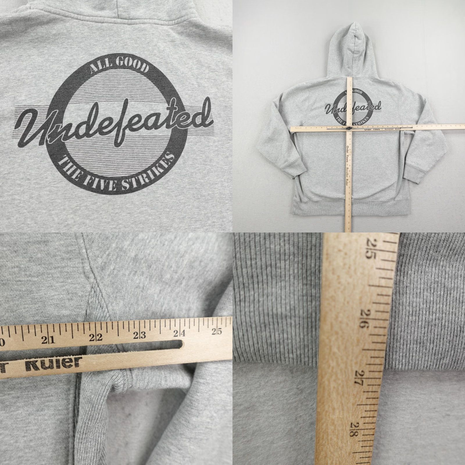 Undefeated VINTAGE Undefeated Hoodie Pullover XL Gray Graphic Skateboarding Mens Size US XL / EU 56 / 4 - 8 Thumbnail