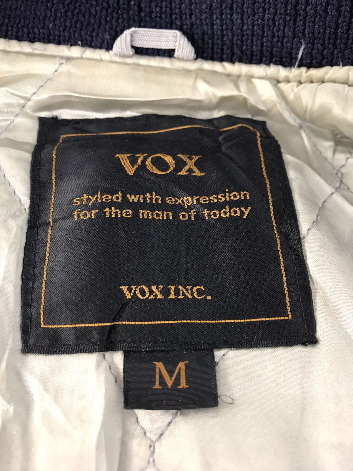 Vintage VOX Simple Varsity Jacket Wool Sleeve Quilted Padded Inner Size US M / EU 48-50 / 2 - 6 Thumbnail