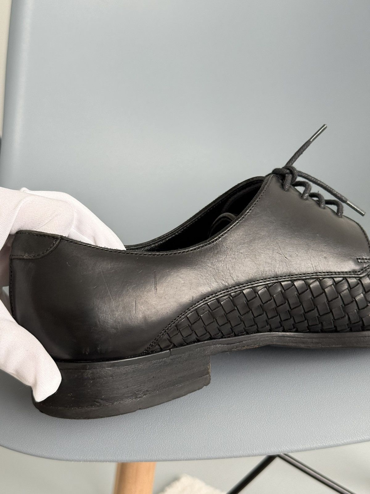 Dolce & Gabbana Dolce & Gabbana Intrecciato Woven Leather Derby Shoes Black Size US 10 / EU 43 - 19 Thumbnail
