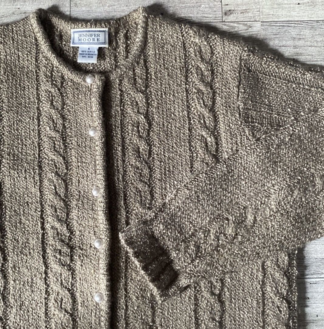 Vintage Jennifer Moore, Vintage, Champagne, Cable Knit Sweater Size S / US 4 / IT 40 - 6 Thumbnail
