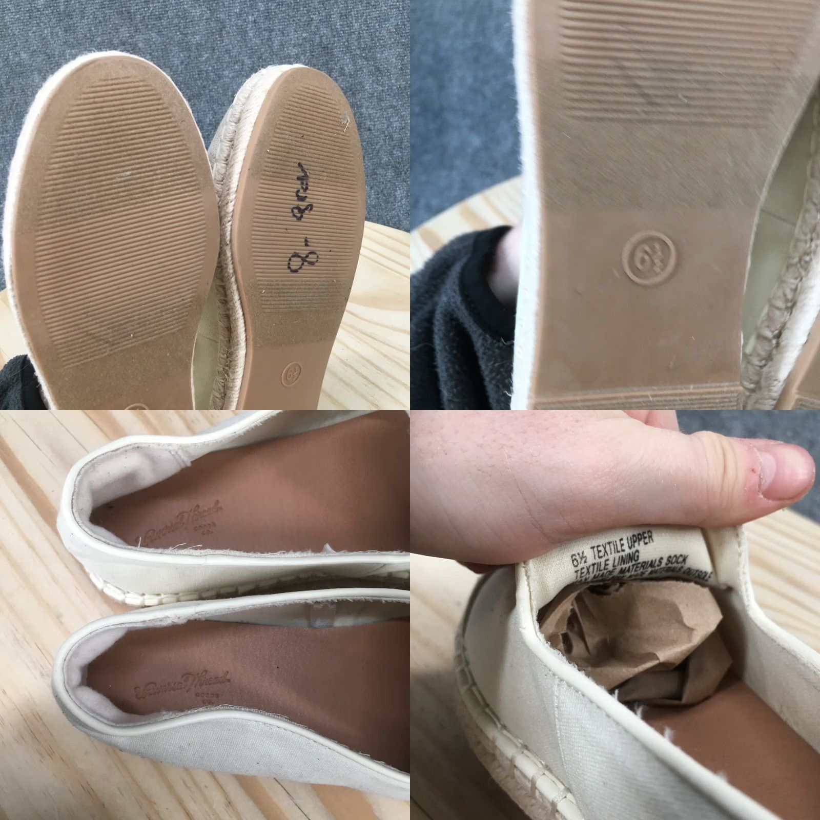 Vintage Universal Thread Shoes Womens 6.5 Cap Toe Slip On Flats Espadrille Beige Canvas Shoes Womens Cap Toe Slip-On Flats Beige Canvas Size ONE SIZE - 9 Thumbnail