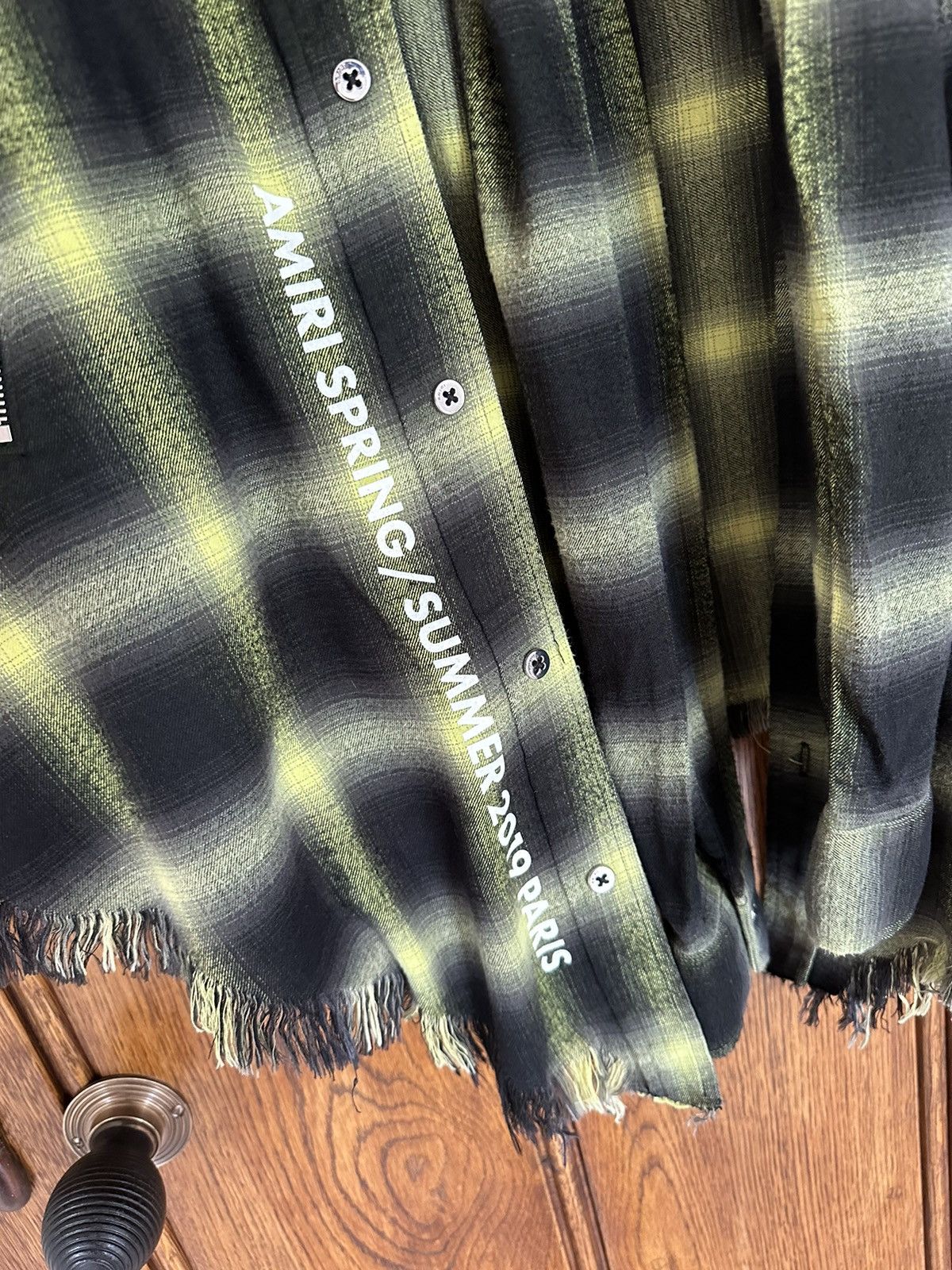 Amiri SS19 Amiri raw hem flannel waist wrap shirt Size ONE SIZE - 13 Thumbnail