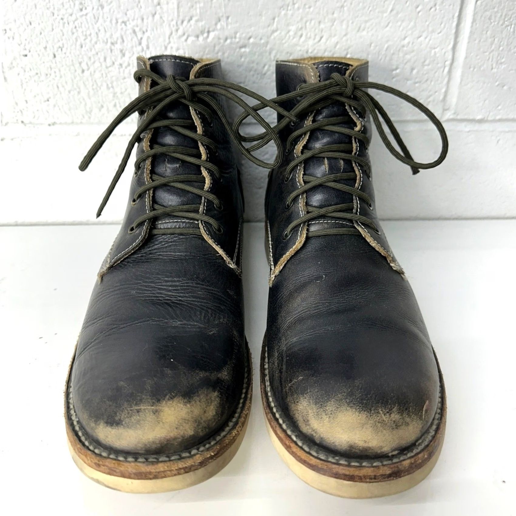 Bed Stu Bed Stu Lincoln Vibram Wedge Boots Black Distressed Leather Mens 11 Size US 11 / EU 44 - 4 Thumbnail