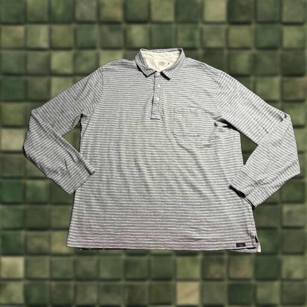 Faherty Faherty Polo Striped Mens Large Striped Heather Shirt Long Sleeve Pocket Soft Size US L / EU 52-54 / 3 - 1 Thumbnail