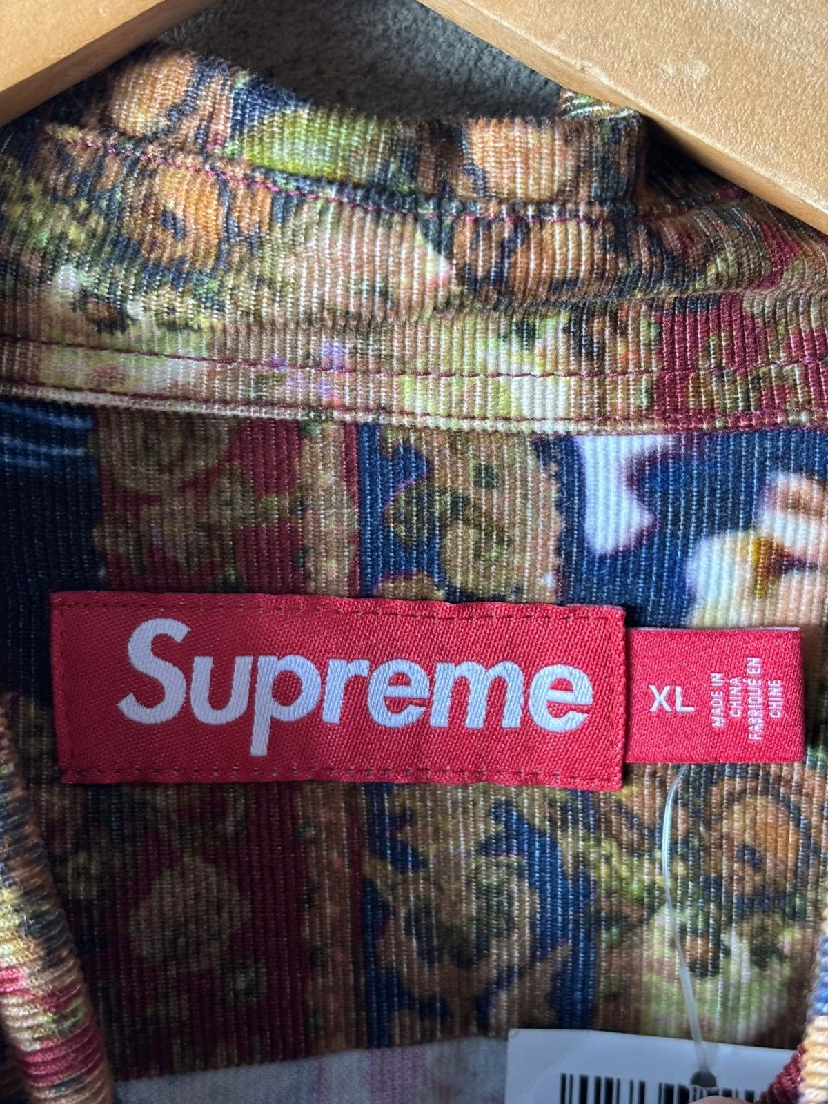 Supreme Mark Leckey Hardcore Printed Corduroy Shirt XLarge