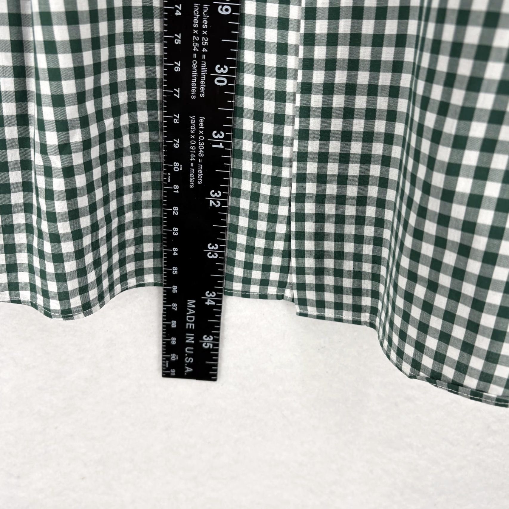 Proper Cloth Proper Cloth Shirt Mens 3XL Green White Gingham Button Long Sleeve Cotton Shirt Size US XXL / EU 58 / 5 - 7 Thumbnail
