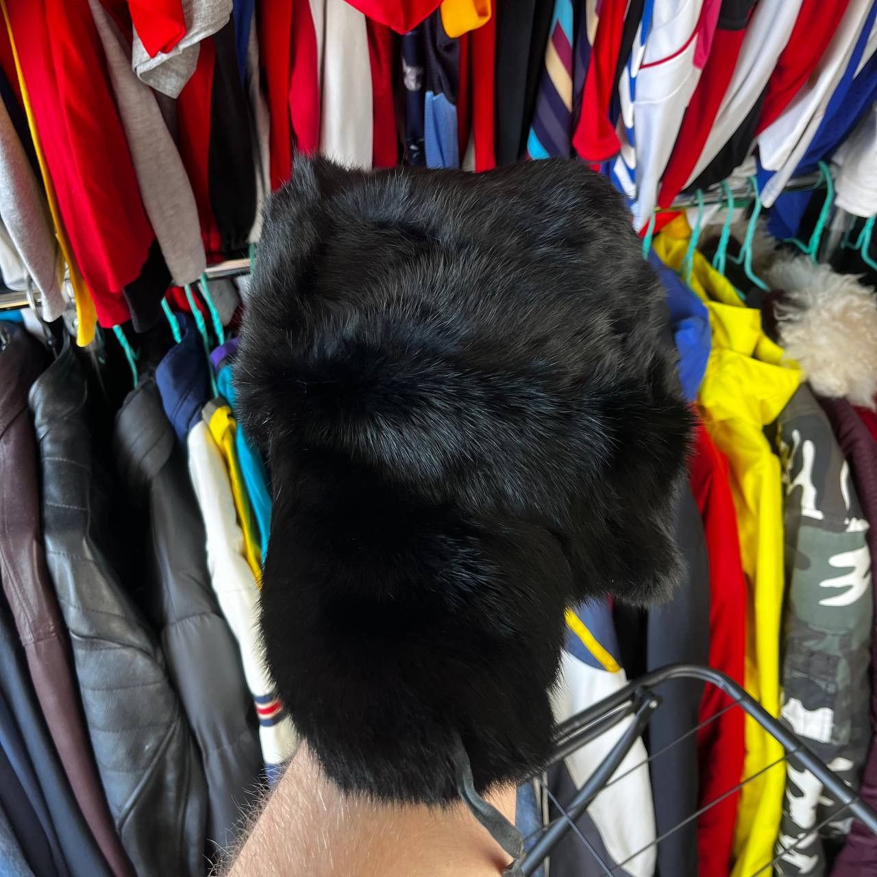 Vintage Vintage Real Rabbit Fur Ushanka Black Trapper Hat Size 59 Size ONE SIZE - 11 Thumbnail