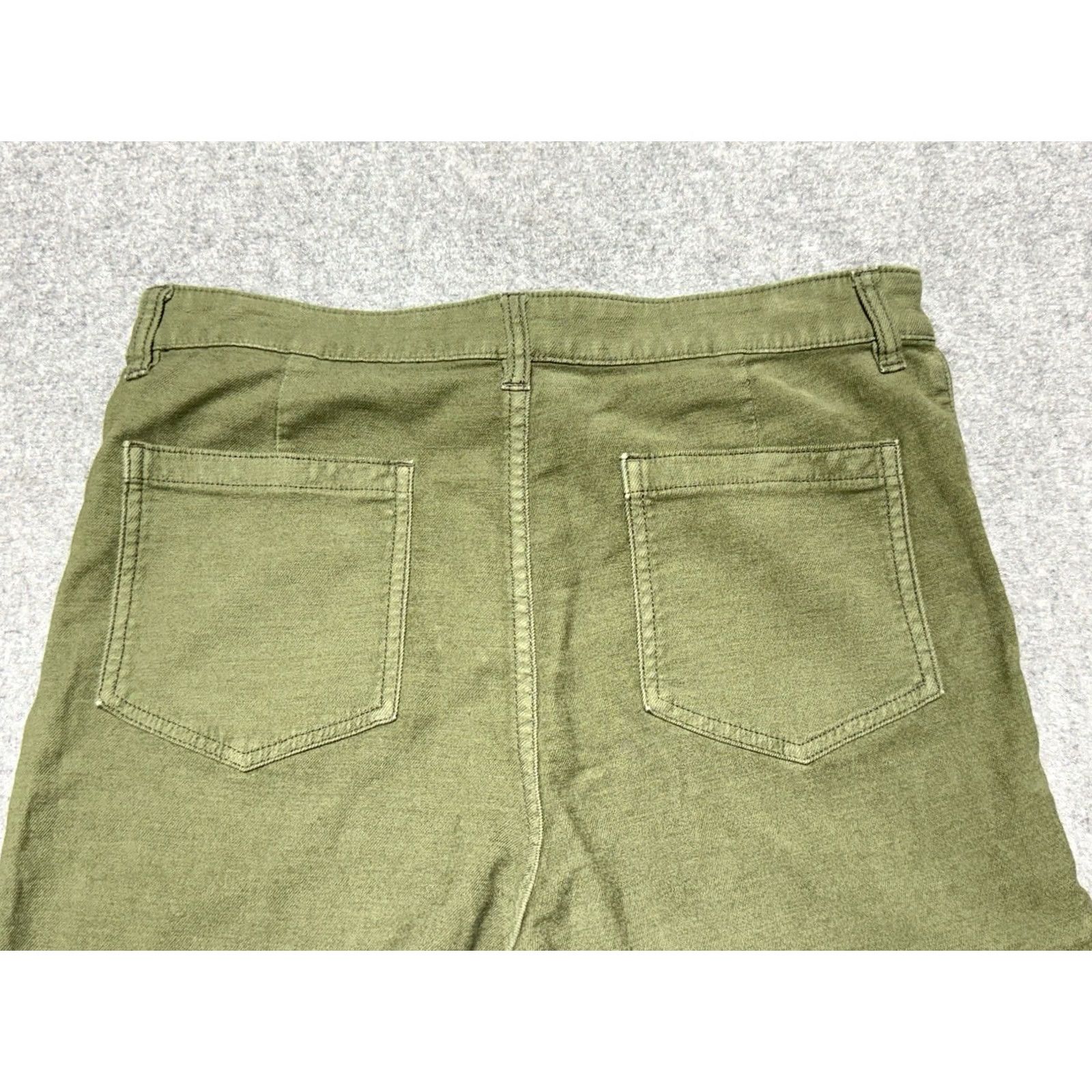 Faherty Faherty Stretch Terry Patch Pocket Pant Womens 32 Green High Rise Wide-Leg Pants Size 24" / US 00 / IT 34 - 4 Thumbnail