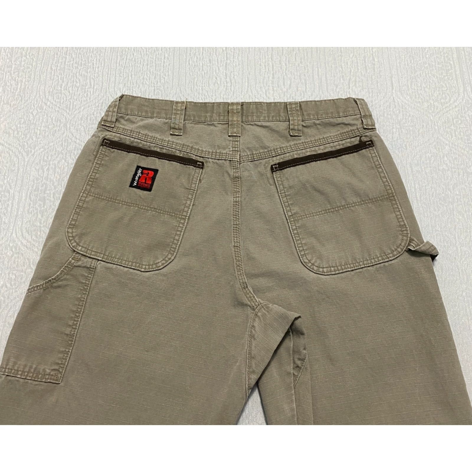 Wrangler VINTAGE Wrangler RIGGS Workwear Carpenter Jeans Mens 34 Brown Cotton Canvas Straight Relaxed 34 Inseam 34 in 90s Theme Mens Wrangler 3W020DK Size US 34 / EU 50 - 6 Thumbnail
