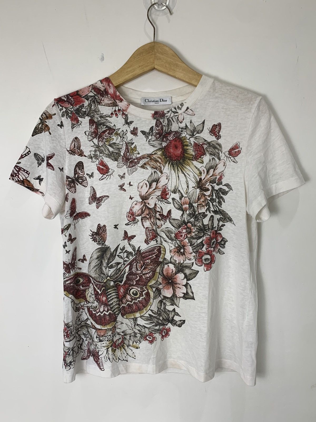butterfly flower tattoo christian dior tshirt
