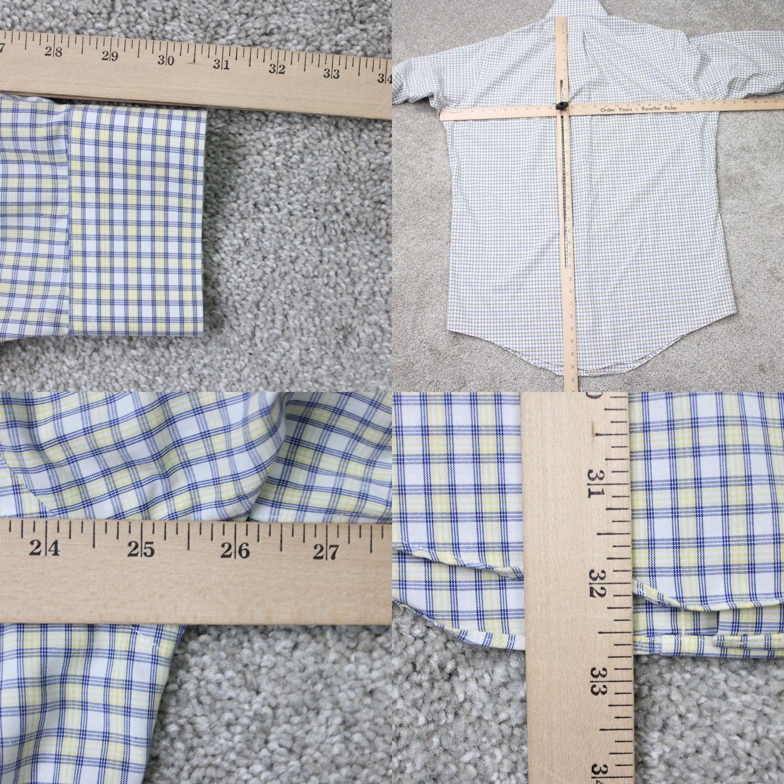 Brooks Brothers Brooks Brothers Shirt Men 15.5 33 Yellow/Blue Check Non-Iron 100% Cotton Dress Shirt Regular Fit Size US L / EU 52-54 / 3 - 8 Thumbnail
