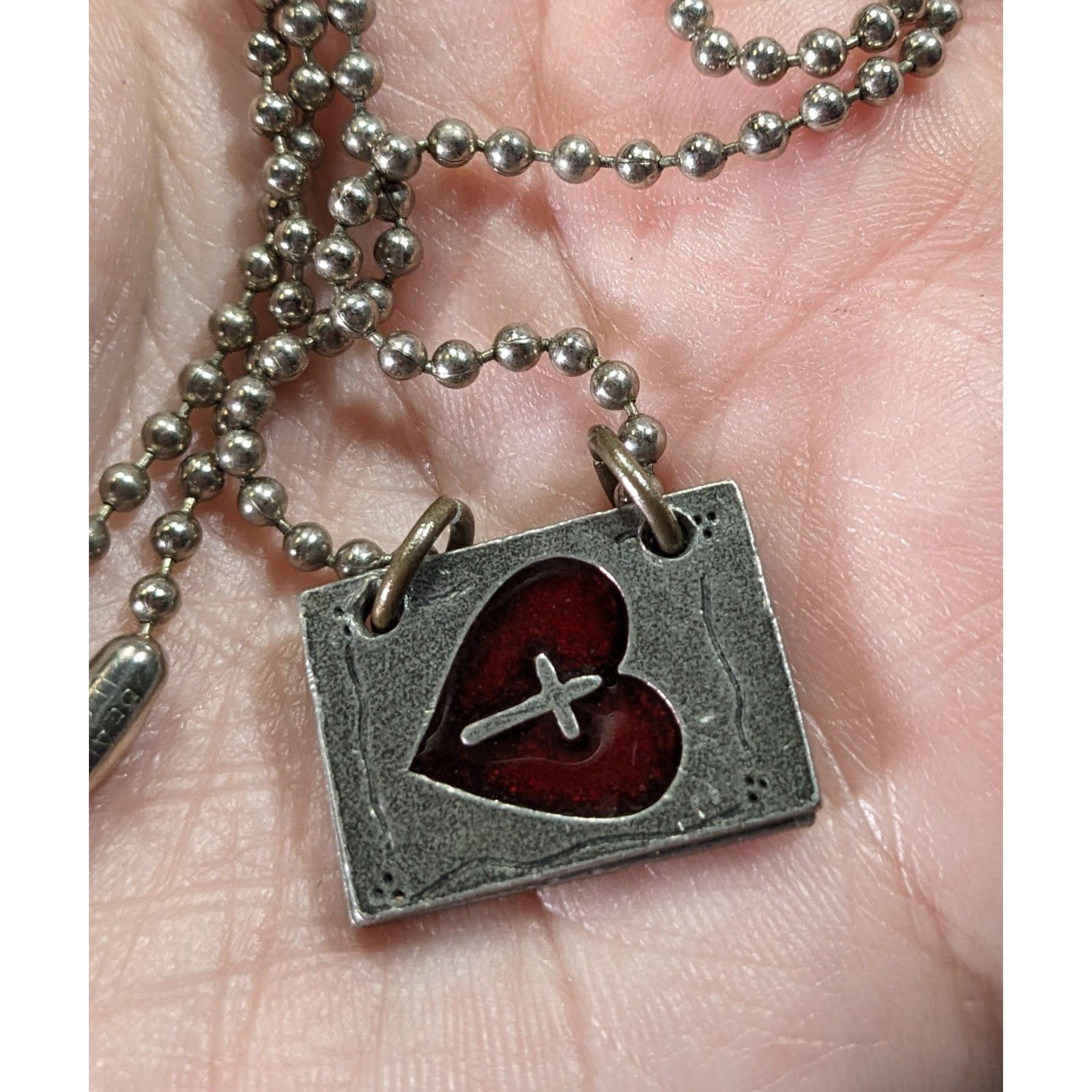 Other Religious Opening Book Heart Jesus Loves You Pendant Necklac Size ONE SIZE - 8 Thumbnail