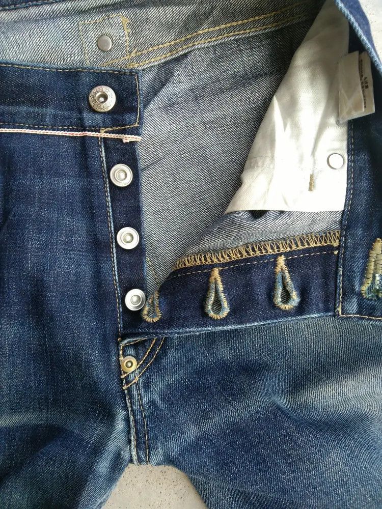Japanese Brand Vintage Redline Half Selvedge Distresses Jeans 31x32 Size US 31 - 11 Thumbnail