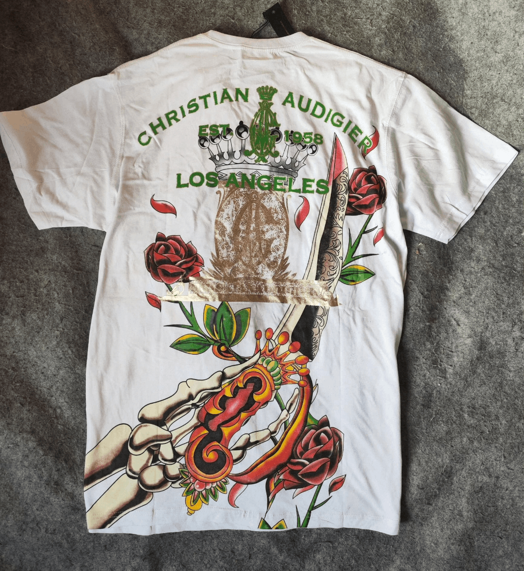 Ed Hardy ed hardy christinan audigier skull flowers grunge tshirt Size US XXL / EU 58 / 5 - 2 Thumbnail