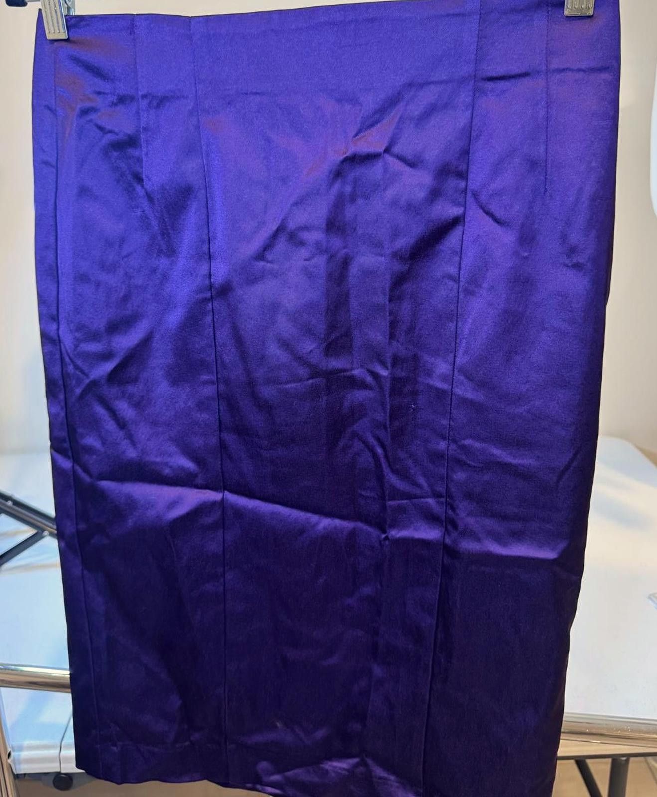 United Colors Of Benetton Bebe Purple High Waist Button Back Pencil Skirt - Size 10 Size 32" / US 10 / IT 46 - 1 Thumbnail