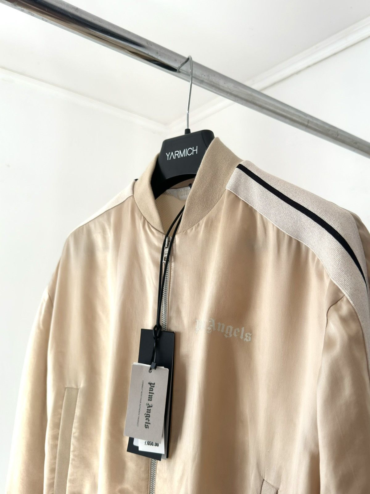 Palm Angels Palm Angels Silk Beige Bomber Jacket Size US S / EU 44-46 / 1 - 2 Thumbnail