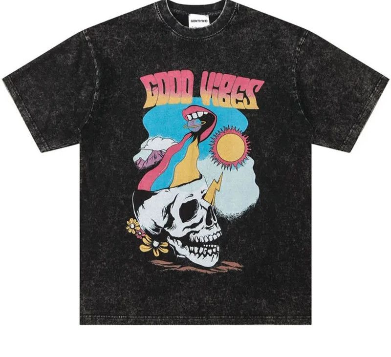 Vintage Good Vibes Printed Tshirt Design Size US M / EU 48-50 / 2 - 1 Thumbnail