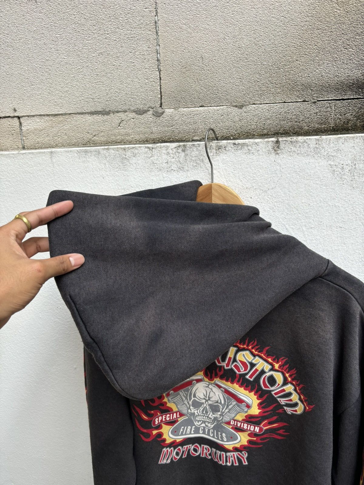 Harley Davidson × West Coast Choppers Sun Faded Hall Of Fame Flame Fire Zip Up Hoodie Size US L / EU 52-54 / 3 - 6 Thumbnail