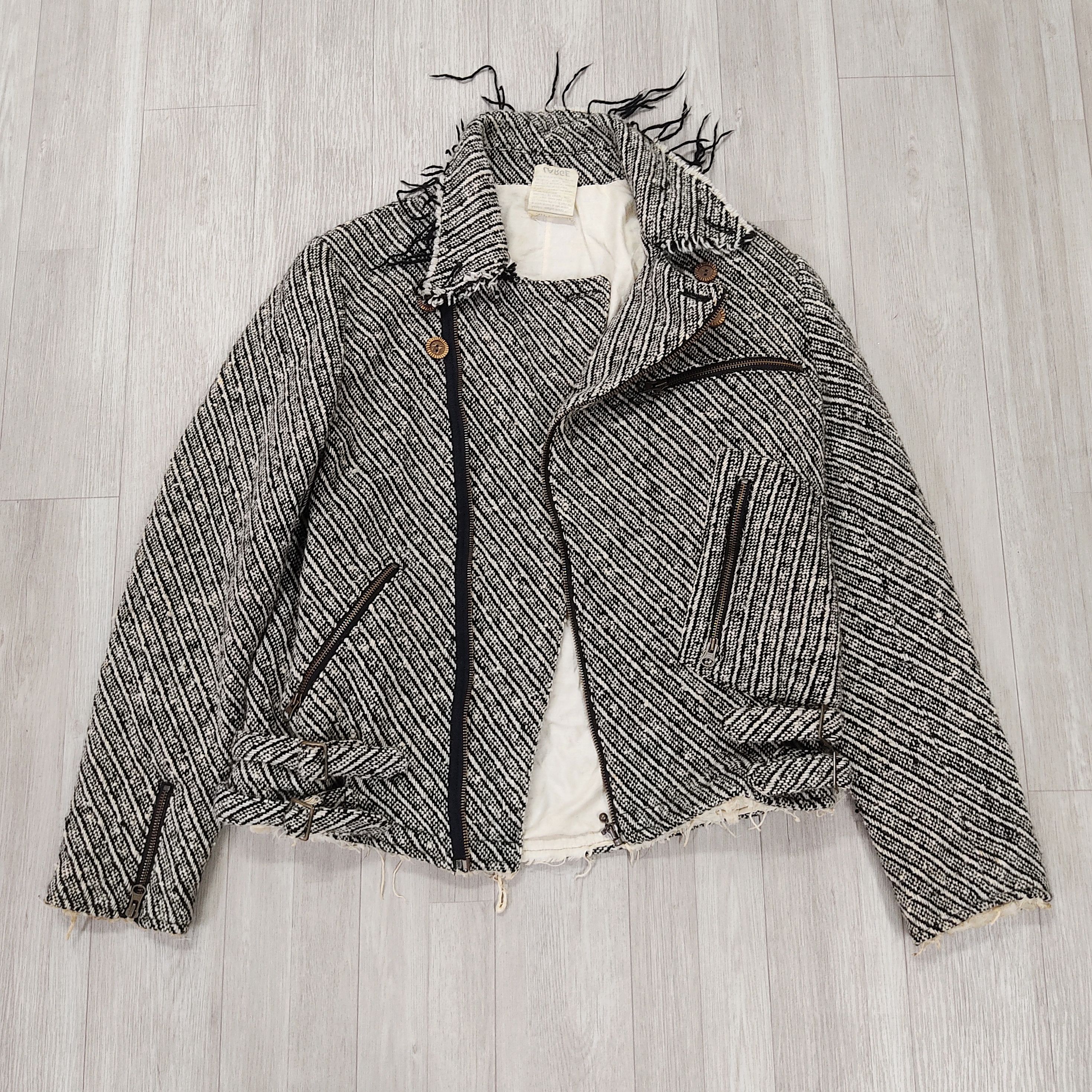 Sifury SIFURY Multi Zipper Tweed Herringbone Underground Jacket Size US S / EU 44-46 / 1 - 4 Thumbnail