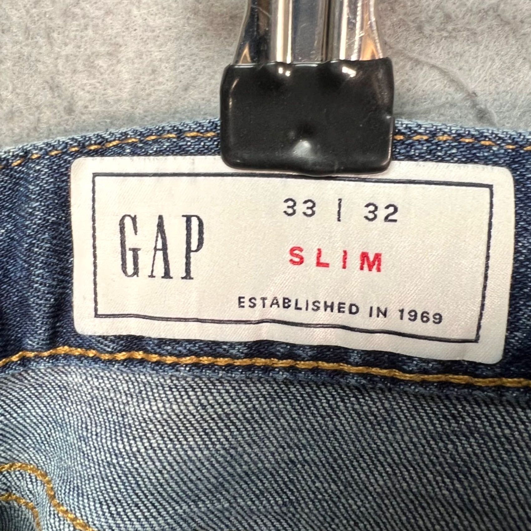 Gap Gap 1969 Slim Fit Denim Jeans Blue Cotton Blend 5-Pocket Regular 32x32 Mens Straight Events Vintage None Mens Size US 32 / EU 48 - 3 Thumbnail