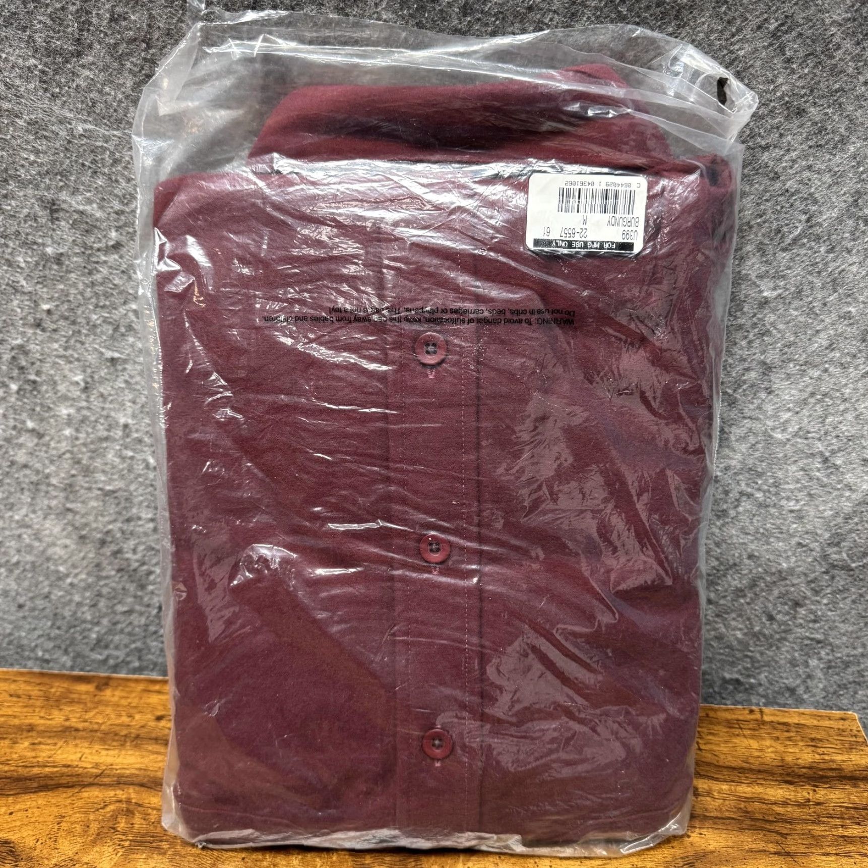 Vintage L.L. Bean Flannel Shirt Mens M Burgundy Solid 100% Cotton Button-Up Long Sleeve with Collared Neckline Vintage No Size US M / EU 48-50 / 2 - 7 Thumbnail