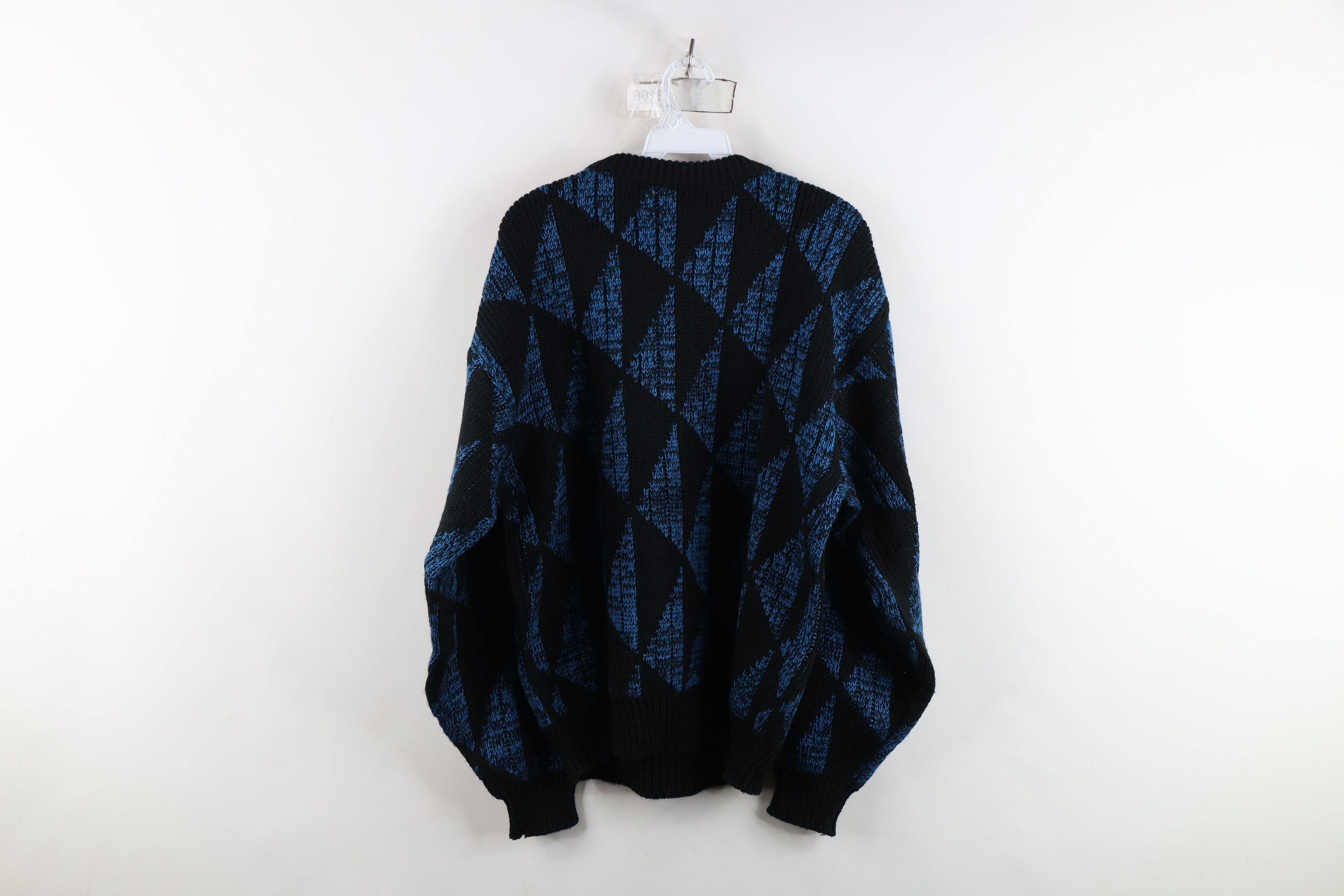Vintage Vintage 90s Streetwear Diamond Chunky Ribbed Knit Sweater Size US L / EU 52-54 / 3 - 7 Thumbnail