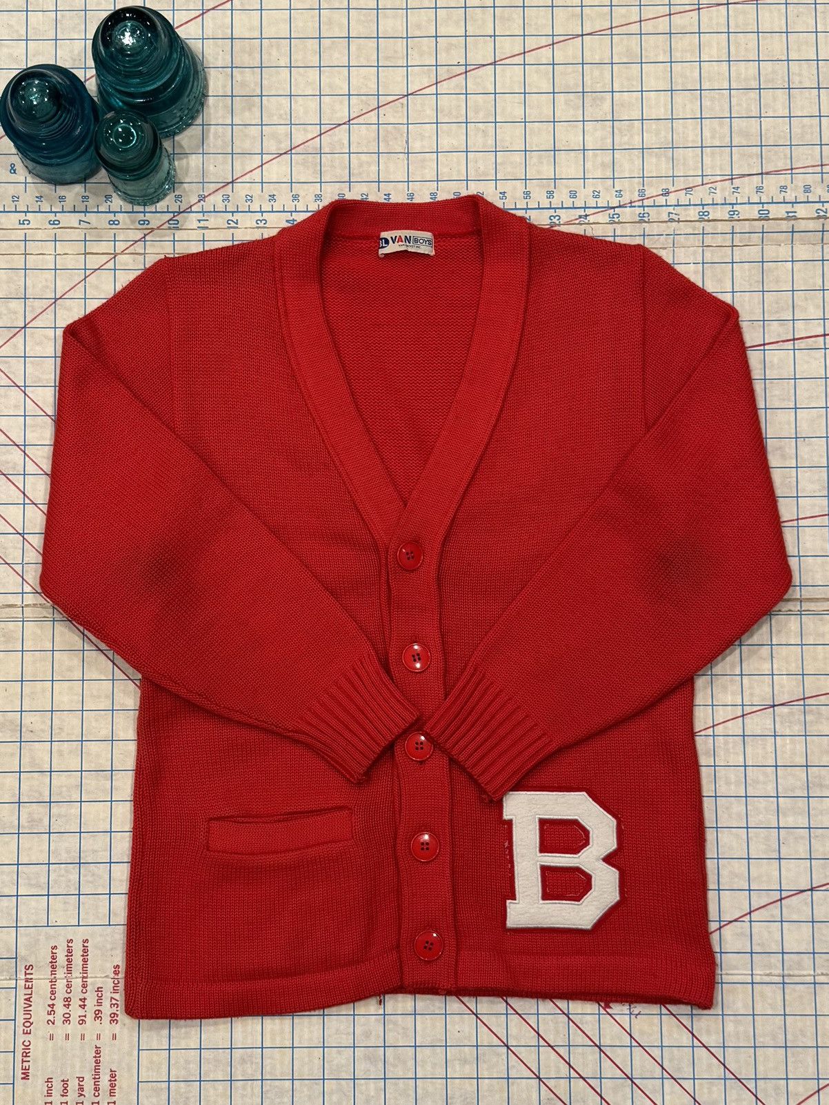Van Vintage Van Jacket Boys Japan Red Cardigan Fits Size Small Size US S / EU 44-46 / 1 - 5 Thumbnail