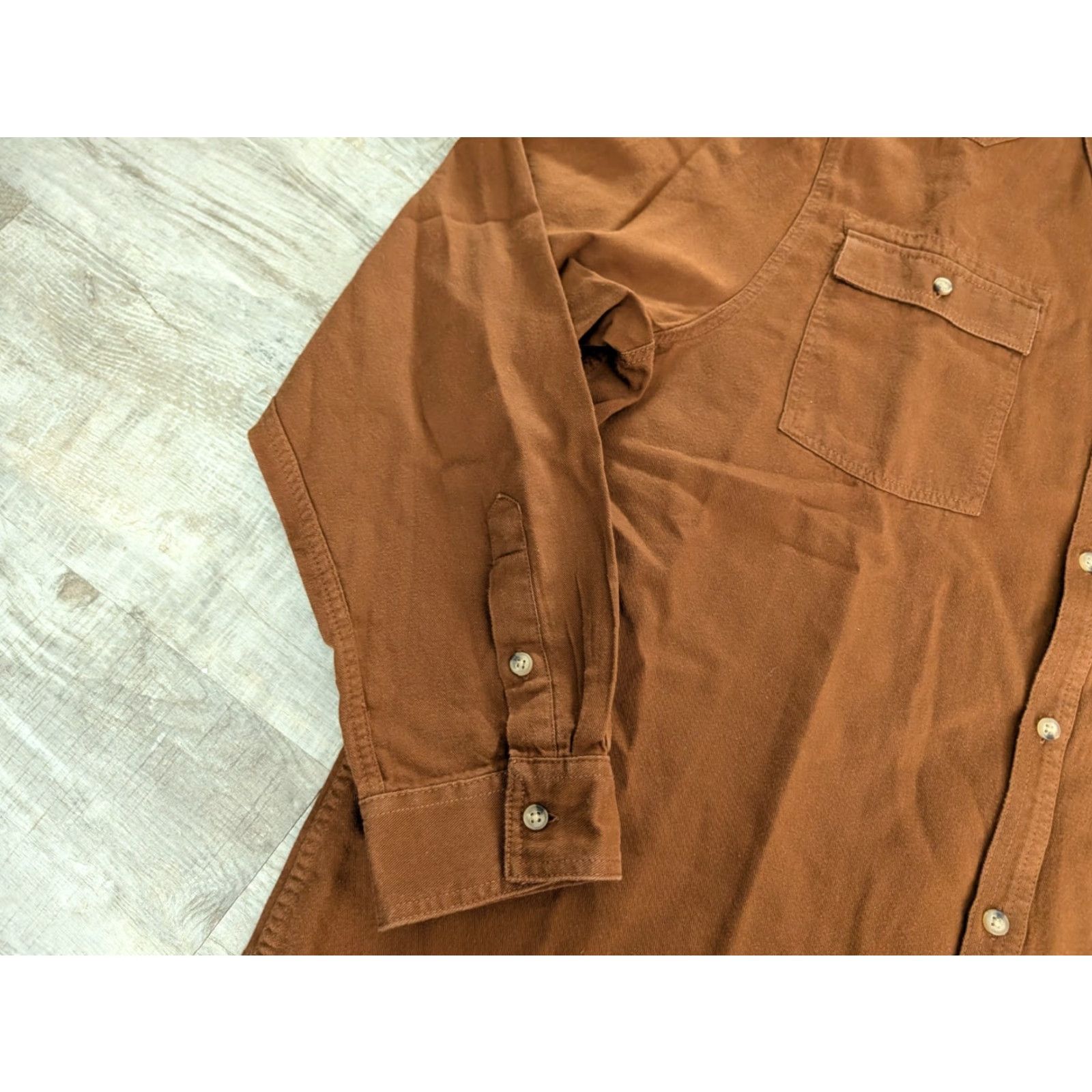 Vintage VINTAGE Bushman Shirt Mens XL Brown A.L. Weekend Cotton Military Button Up Lapels Size US XL / EU 56 / 4 - 4 Thumbnail