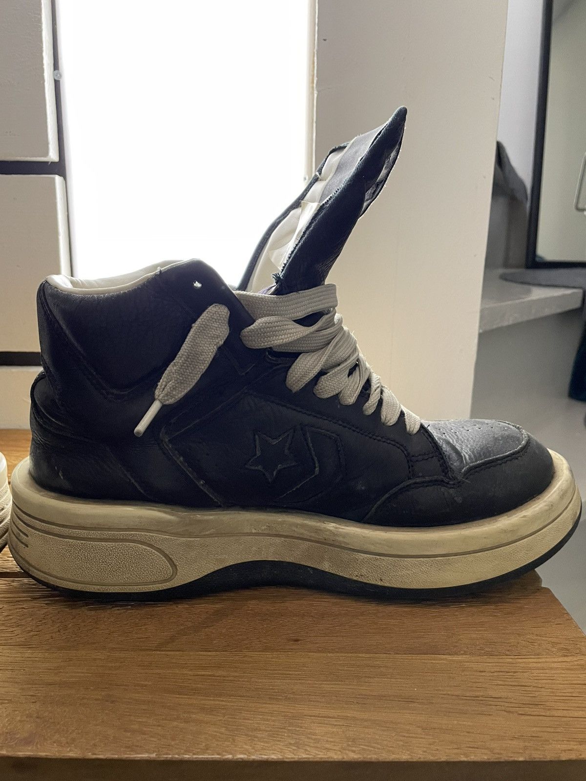 Converse × Rick Owens Drkshdw Beat up rick owens converse platforms Size US 9 / EU 42 - 2 Thumbnail