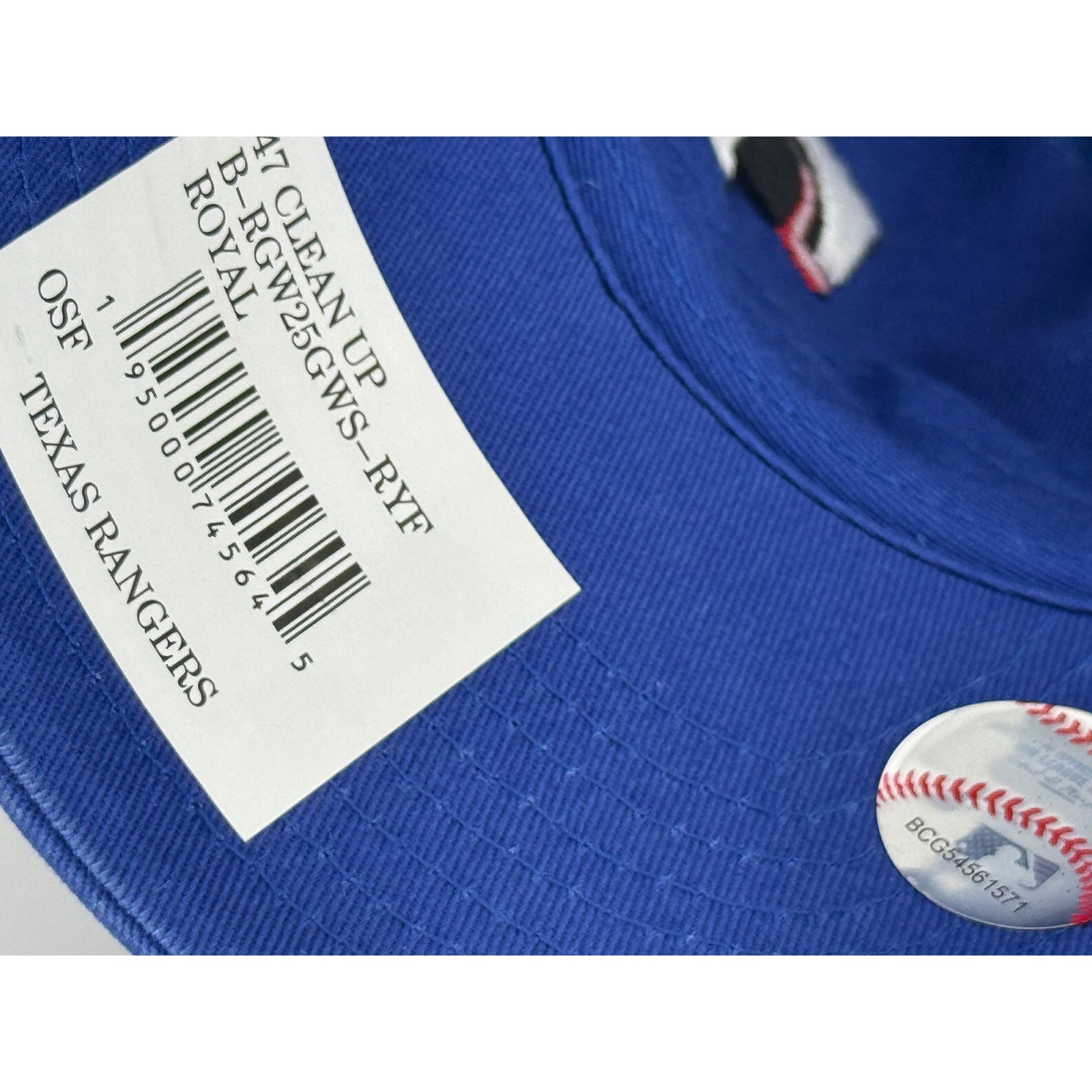 47 Brand New Texas Rangers Hat - '47 Clean Up Strapback Dad Cap Size ONE SIZE - 7 Thumbnail
