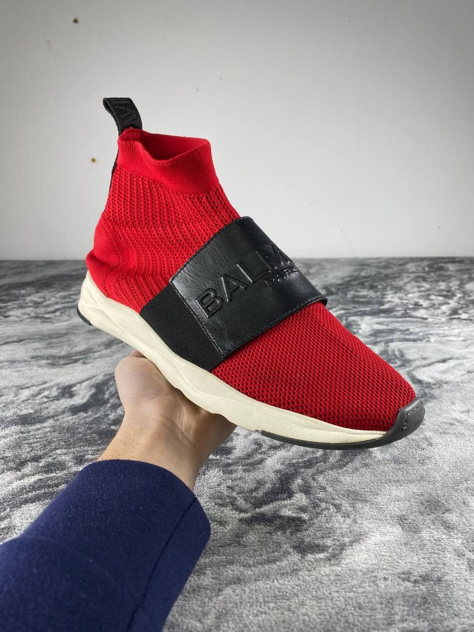 Balmain Balmain Cameron Runner High-Top Sneakers Men Size 9 Red Size US 9 / EU 42 - 3 Thumbnail