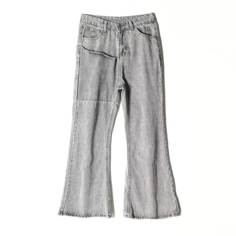 Jean Gray Stacked Denim Jeans, Wide Leg Jeans, Flared Jeans Size US 32 / EU 48 - 5 Thumbnail