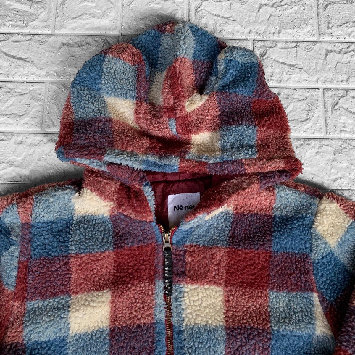 Issey Miyake Ne Net Bear Ear Patern Checkered Fleece Hoodie Jacket Size US M / EU 48-50 / 2 - 8 Thumbnail