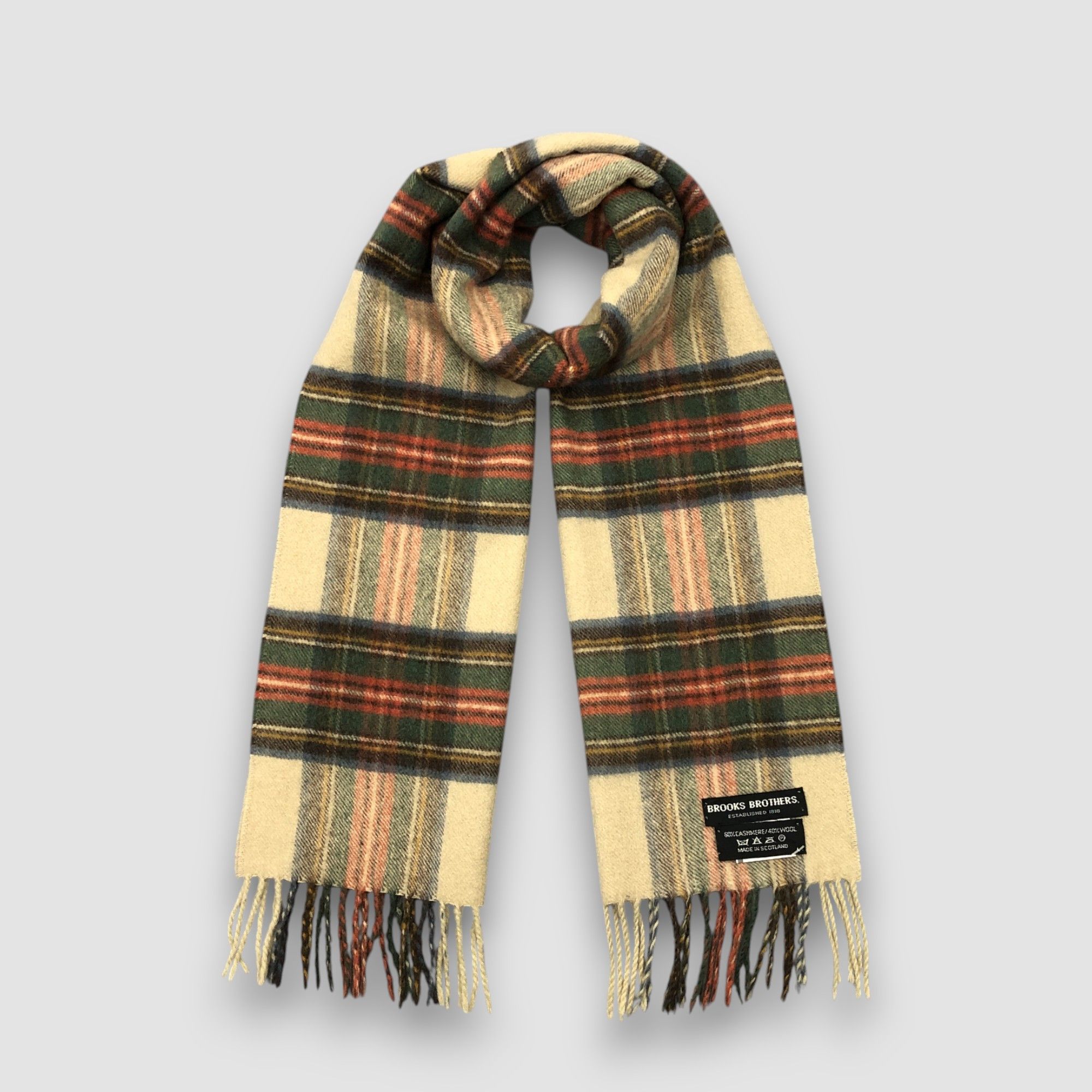 Brooks Brothers Vintage Brooks Brothers Scarf Muffler Plaid Wool Scarves Size ONE SIZE - 1 Thumbnail