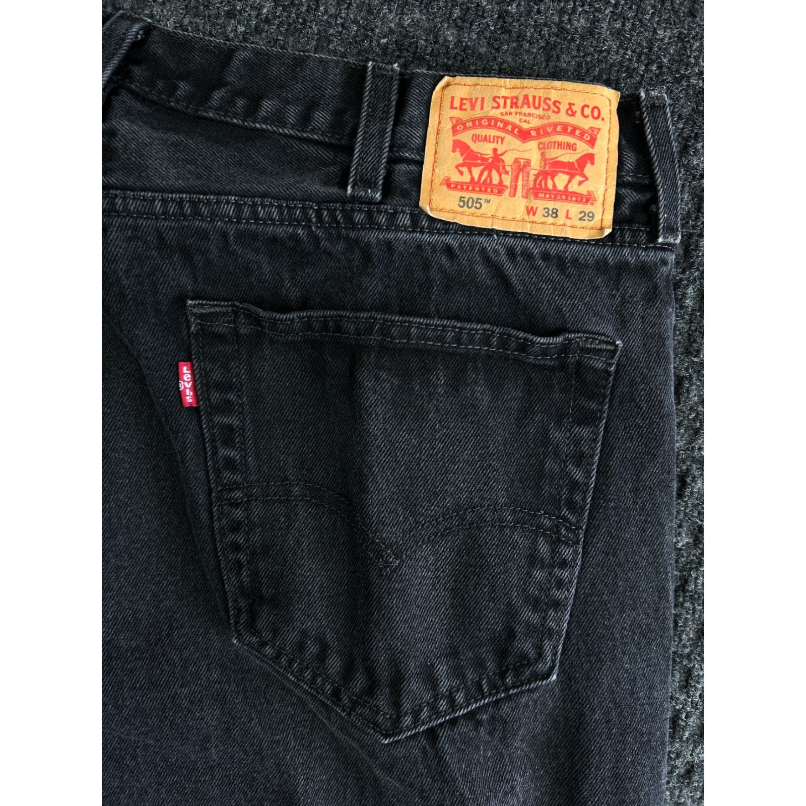 Levi's VINTAGE Levi’s 505 Jeans Denim Black 38 x 29 Men’s Straight Regular 80s 90s Grunge Hip Hop Rock USA Jeans Size US 38 / EU 54 - 3 Thumbnail