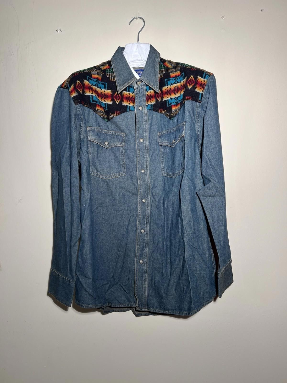Pendleton Pendleton Desperado Western Denim Wool Shirt L Size US L / EU 52-54 / 3 - 2 Thumbnail