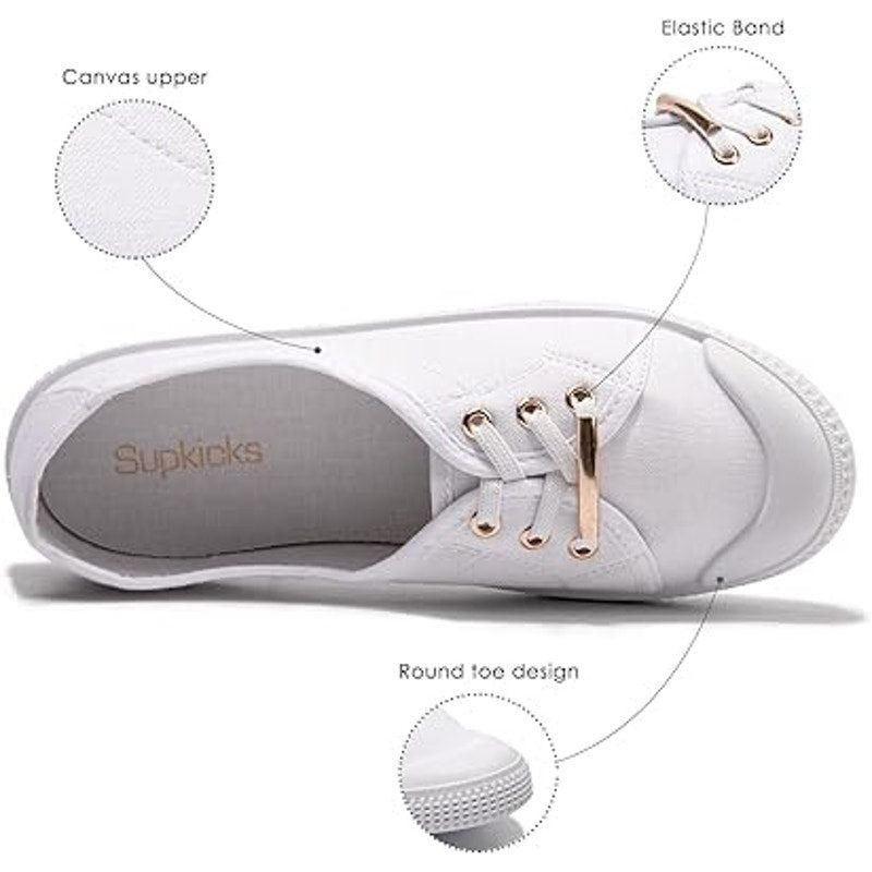 Other Supkicks Women's Size 9 White Gold Accent Canvas Sneakers Size US 9 / IT 39 - 4 Thumbnail