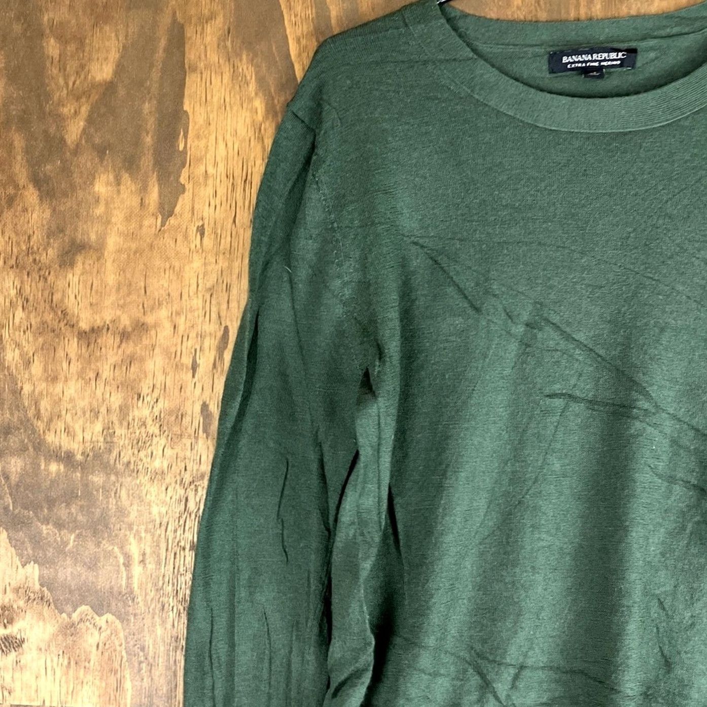 Banana Republic Banana Republic Womens Sweater Green 100% Merino Wool Long Sleeve M Crew Neck Knit Pullover Women Casual Workwear Iteration Size M / US 6-8 / IT 42-44 - 4 Thumbnail