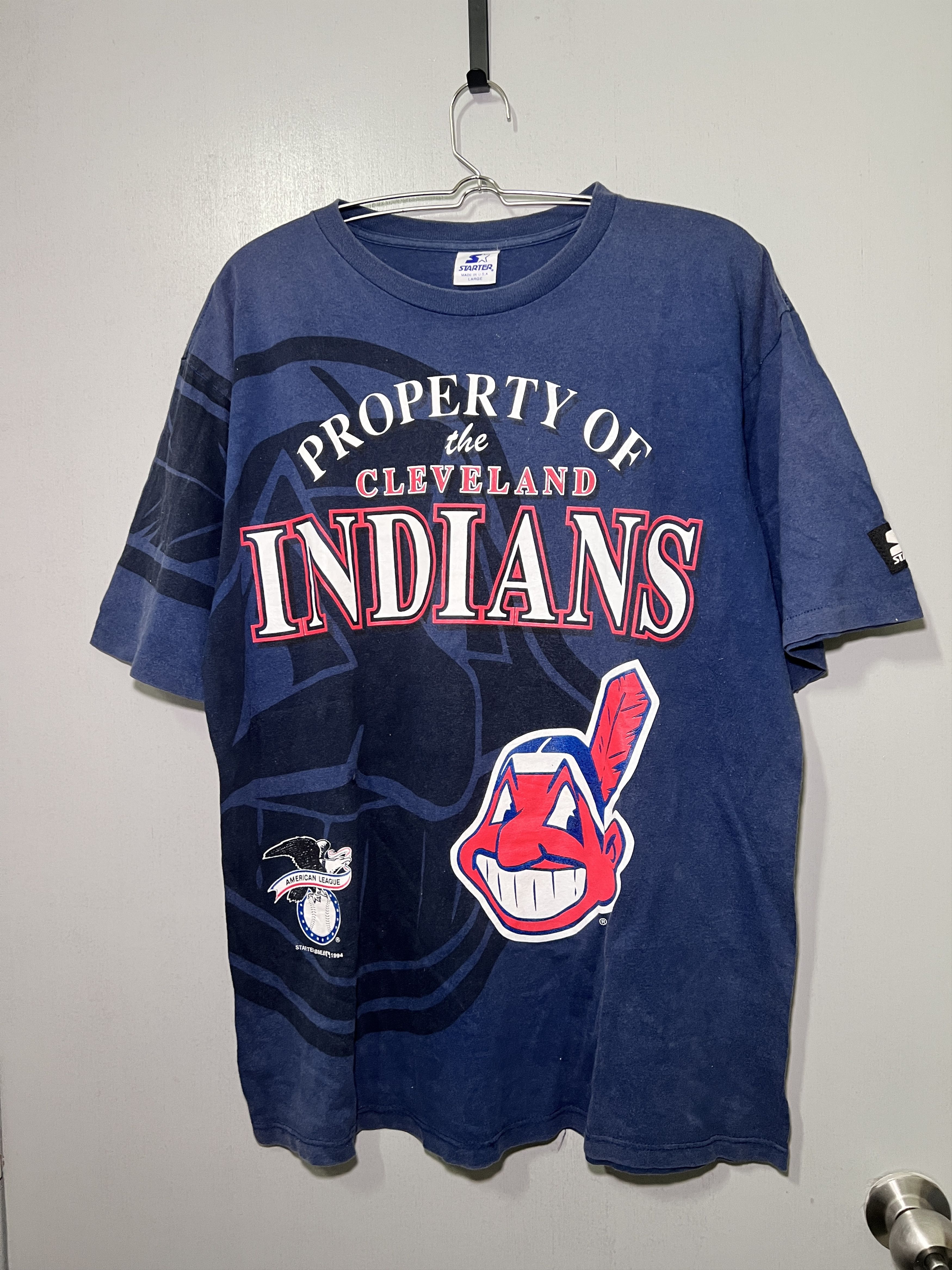 MLB × Starter × Vintage Vintage 1994 Cleveland Indians Guardians Starter Tee Large Size US L / EU 52-54 / 3 - 1 Thumbnail