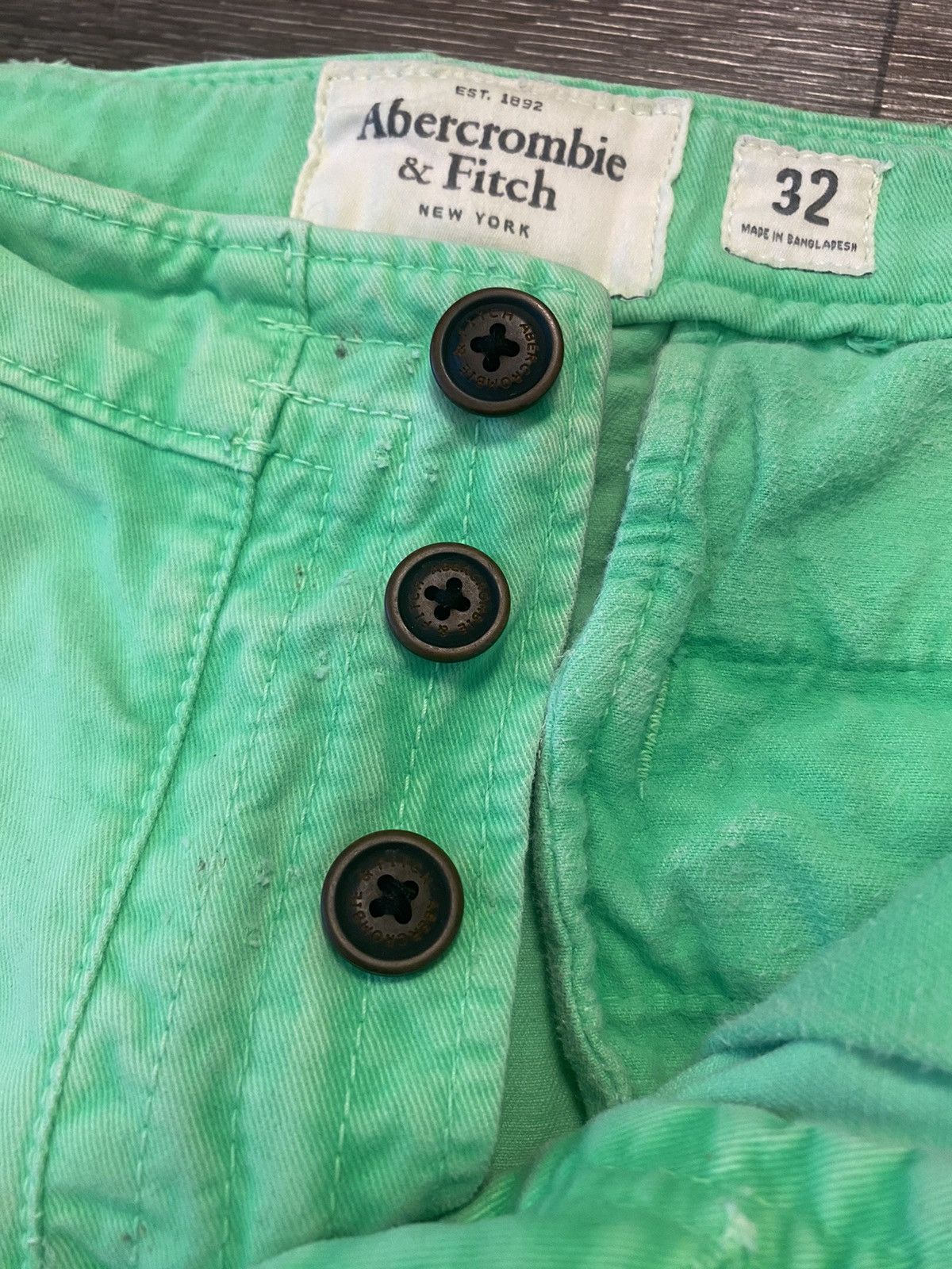 Abercrombie & Fitch × Vintage Vintage Ambercrombi and Fitch Fluorescent Green Jean Shorts Size US 32 / EU 48 - 4 Thumbnail