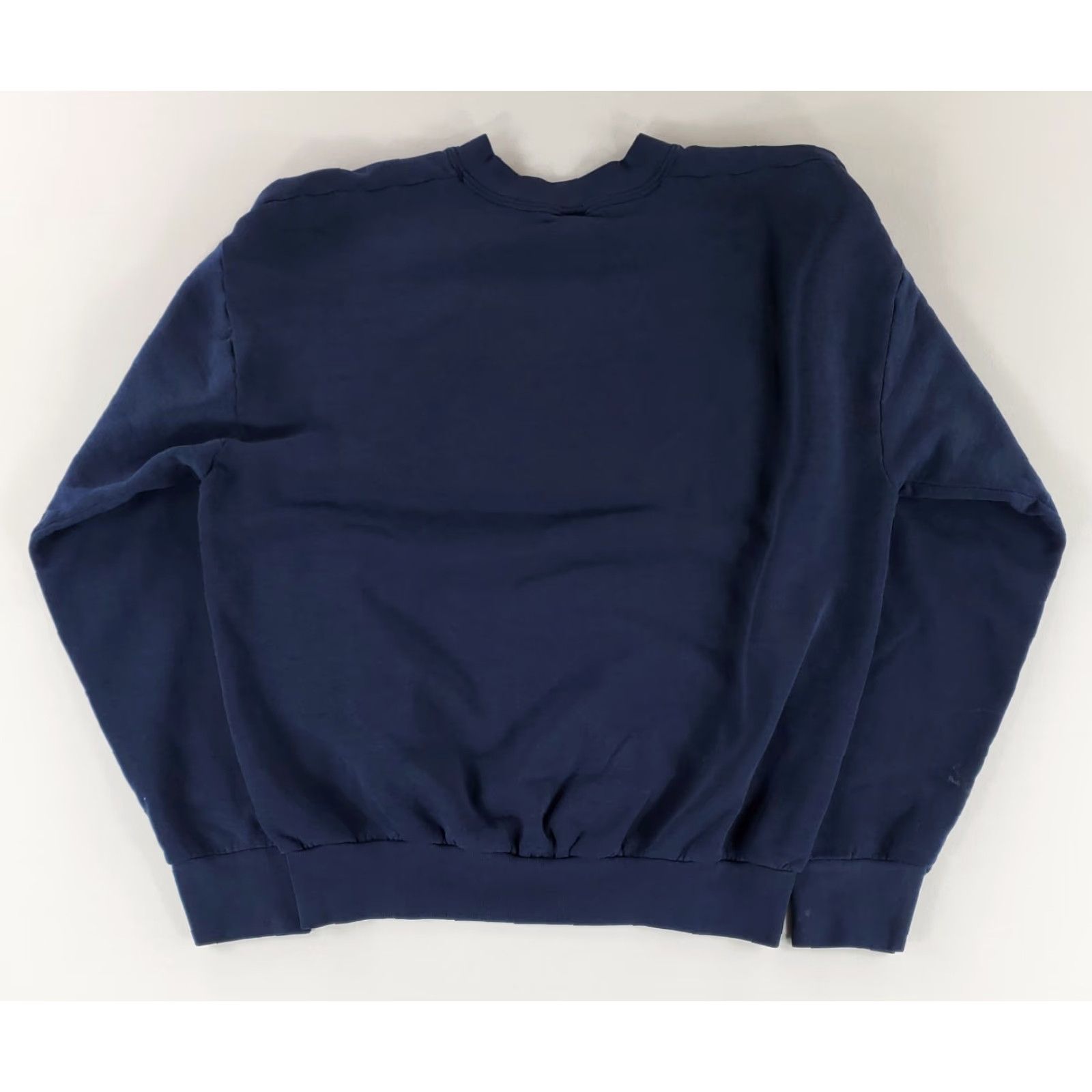 Fruit Of The Loom VINTAGE Fruit of the Loom Sweatshirt Blue Long Sleeve Mens L Embossed 90s US Navy Size US L / EU 52-54 / 3 - 7 Thumbnail