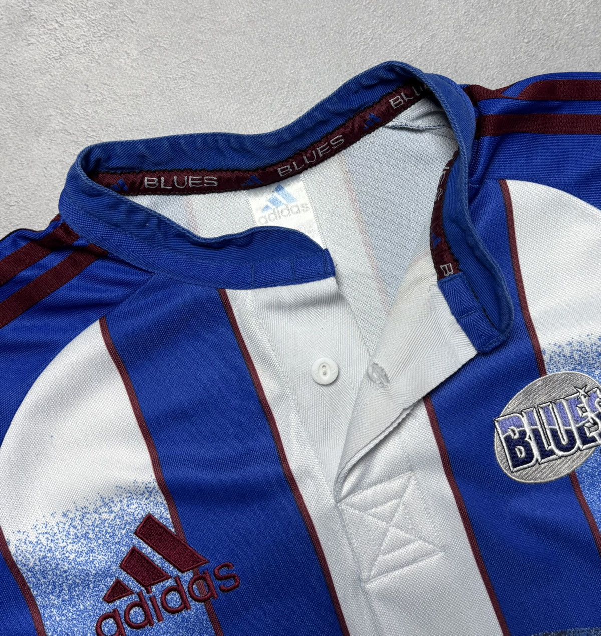Adidas Auckland Blues 1999 2000 Home Rugby Shirt Jersey Adidas Size US L / EU 52-54 / 3 - 11 Thumbnail