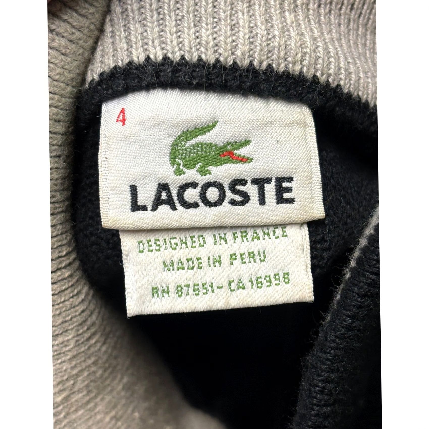 Lacoste Lacoste Men Black 1/4 Zip Mock Neck Sweater Cotton Size 4 Pullover Knit Logo Zipper Casual Fall Winter Mens Size US S / EU 44-46 / 1 - 3 Thumbnail