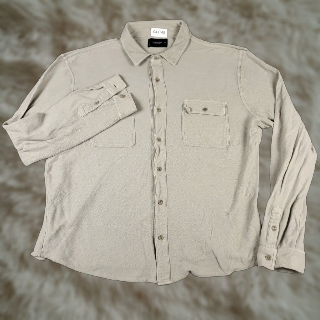 Lucky Brand Lucky Brand Shirt Mens 2XL Beige Button Up Long Sleeve Knit Collar Down Pocketless Buttoned Casual Formal Workwear Size US XXL / EU 58 / 5 - 1 Thumbnail