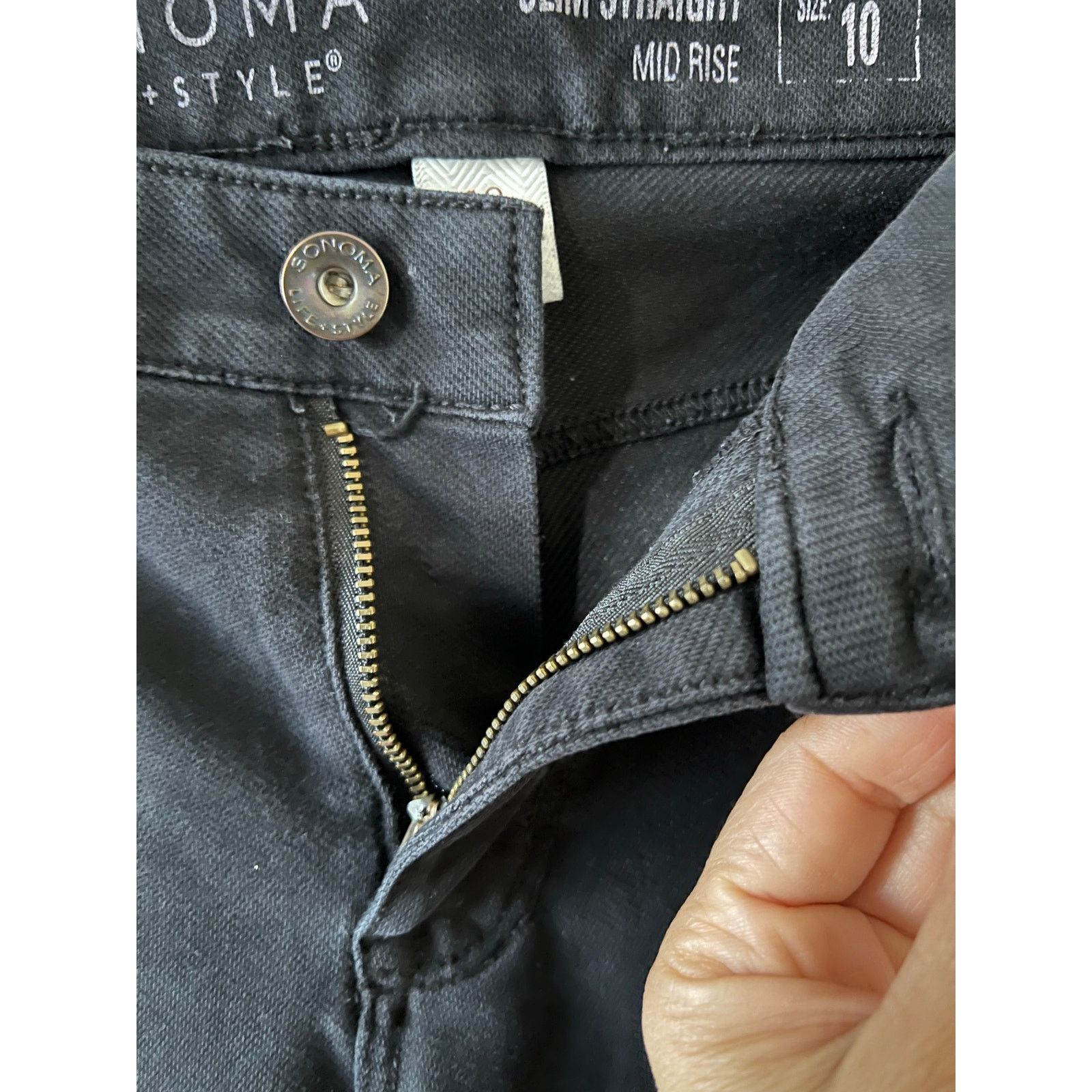 Sonoma Sonoma Life + Style Jeans Slim Straight Denim Skinny black Size 32" / US 10 / IT 46 - 7 Thumbnail