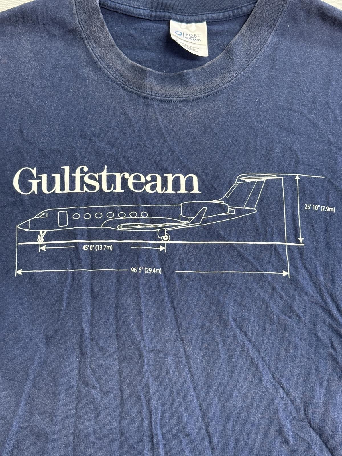 Port & Company Faded Gulfstream Plane T-shirt Private Jet Blue Print G450 Size US XXL / EU 58 / 5 - 4 Thumbnail