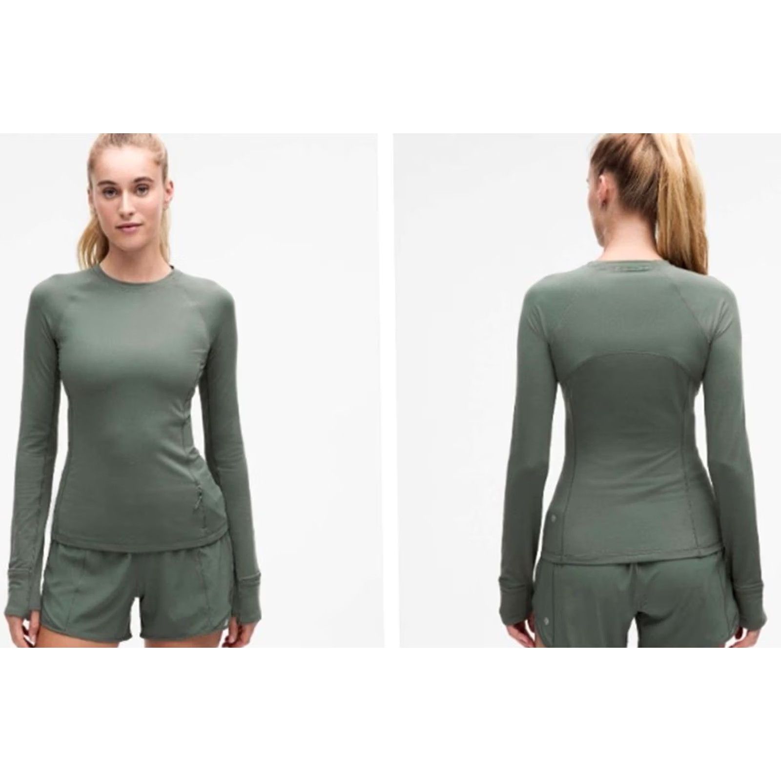 Lululemon Lululemon Women's Its Rulo Long Sleeve Shirt Updated Dark Forest Green Sz M Shirt Adult M Green Athletic Bibs? Size M / US 6-8 / IT 42-44 - 5 Thumbnail